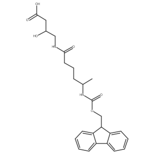 4-[5-({[(9H-fluoren-9-yl)methoxy]carbonyl}amino)hexanamido]-3-hydroxybutanoic acid结构式