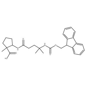 2-[4-({[(9H-fluoren-9-yl)methoxy]carbonyl}amino)-4-methylpentanamido]-1-methylcyclopentane-1-carboxylic acid Structure