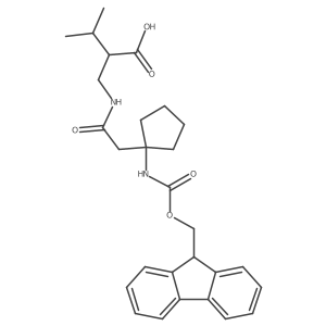 2-({2-[1-({[(9H-fluoren-9-yl)methoxy]carbonyl}amino)cyclopentyl]acetamido}methyl)-3-methylbutanoic acid结构式