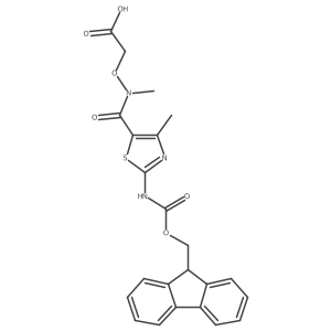 2-({1-[2-({[(9H-fluoren-9-yl)methoxy]carbonyl}amino)-4-methyl-1,3-thiazol-5-yl]-N-methylformamido}oxy)acetic acid结构式