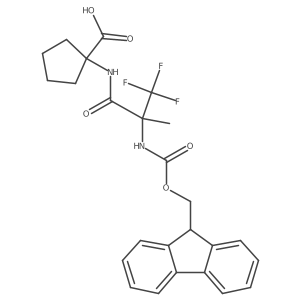 1-[2-({[(9H-fluoren-9-yl)methoxy]carbonyl}amino)-3,3,3-trifluoro-2-methylpropanamido]cyclopentane-1-carboxylic acid结构式