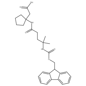 2-{1-[4-({[(9H-fluoren-9-yl)methoxy]carbonyl}amino)-4-methylpentanamido]cyclopentyl}acetic acid结构式