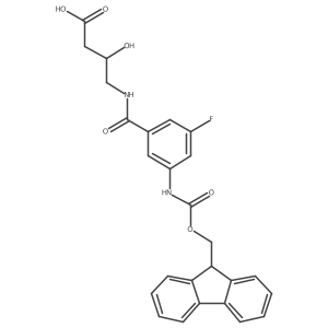 4-{[3-({[(9H-fluoren-9-yl)methoxy]carbonyl}amino)-5-fluorophenyl]formamido}-3-hydroxybutanoic acid Structure