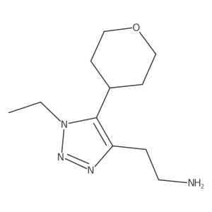 2-[1-ethyl-5-(oxan-4-yl)-1H-1,2,3-triazol-4-yl]ethan-1-amine结构式