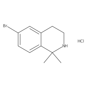 6-Bromo-1,1-dimethyl-1,2,3,4-tetrahydroisoquinolinehydrochloride结构式