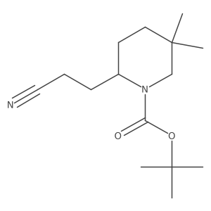 Tert-butyl 2-(2-cyanoethyl)-5,5-dimethylpiperidine-1-carboxylate结构式