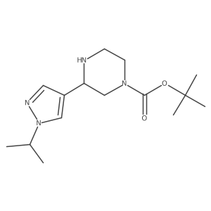 tert-butyl 3-[1-(propan-2-yl)-1H-pyrazol-4-yl]piperazine-1-carboxylate结构式
