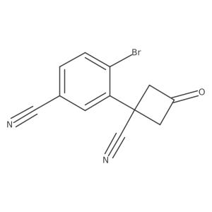 4-Bromo-3-(1-cyano-3-oxocyclobutyl)benzonitrile结构式