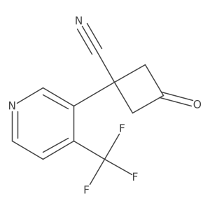 3-Oxo-1-[4-(trifluoromethyl)pyridin-3-yl]cyclobutane-1-carbonitrile结构式