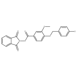 1,3-dioxo-2,3-dihydro-1H-isoindol-2-yl 4-[(4-chlorophenyl)methoxy]-3-methoxybenzoate结构式