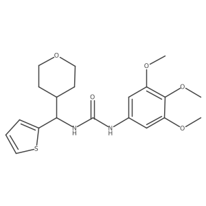 1-[(Oxan-4-yl)(thiophen-2-yl)methyl]-3-(3,4,5-trimethoxyphenyl)urea结构式
