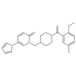 2-{[1-(5-chloro-2-methoxybenzoyl)piperidin-4-yl]methyl}-6-(1H-pyrazol-1-yl)-2,3-dihydropyridazin-3-one结构式