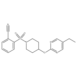 2-({4-[(5-Ethylpyrimidin-2-yl)oxy]piperidin-1-yl}sulfonyl)benzonitrile Structure