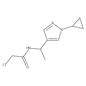 2-Chloro-N-[1-(1-cyclopropylpyrazol-4-yl)ethyl]acetamide结构式