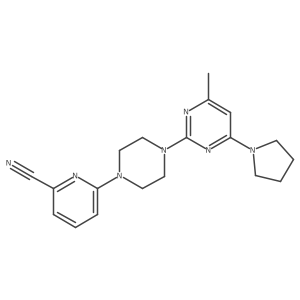 6-{4-[4-Methyl-6-(pyrrolidin-1-yl)pyrimidin-2-yl]piperazin-1-yl}pyridine-2-carbonitrile结构式