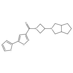 3-(3-{Octahydrocyclopenta[c]pyrrol-2-yl}azetidine-1-carbonyl)-5-(thiophen-2-yl)-1,2-oxazole结构式