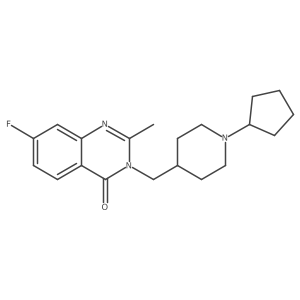 3-[(1-Cyclopentylpiperidin-4-yl)methyl]-7-fluoro-2-methylquinazolin-4-one结构式