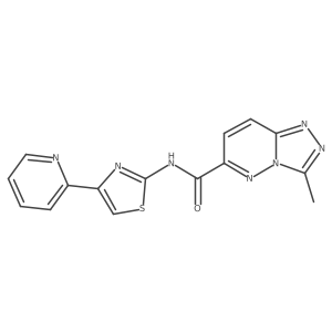 3-methyl-N-[4-(pyridin-2-yl)-1,3-thiazol-2-yl]-[1,2,4]triazolo[4,3-b]pyridazine-6-carboxamide结构式