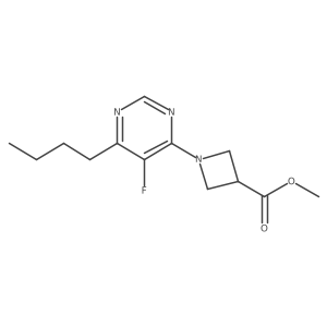 Methyl 1-(6-butyl-5-fluoropyrimidin-4-yl)azetidine-3-carboxylate结构式