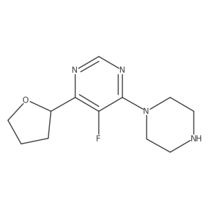 5-Fluoro-4-(oxolan-2-yl)-6-(piperazin-1-yl)pyrimidine Structure