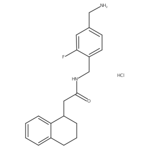 N-{[4-(aminomethyl)-2-fluorophenyl]methyl}-2-(1,2,3,4-tetrahydronaphthalen-1-yl)acetamide hydrochloride Structure