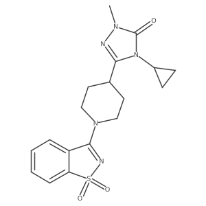 3-[4-(4-cyclopropyl-1-methyl-5-oxo-4,5-dihydro-1H-1,2,4-triazol-3-yl)piperidin-1-yl]-1lambda6,2-benzothiazole-1,1-dione结构式