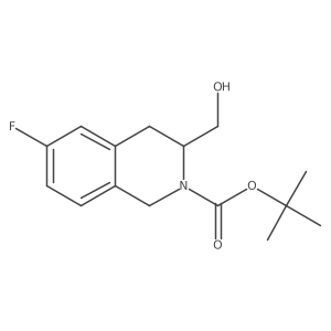 tert-butyl (3S)-6-fluoro-3-(hydroxymethyl)-1,2,3,4-tetrahydroisoquinoline-2-carboxylate结构式