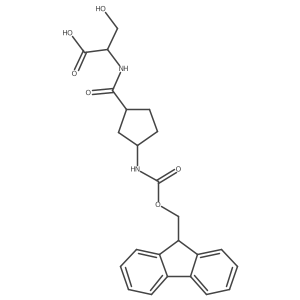 (2S)-2-{[3-({[(9H-fluoren-9-yl)methoxy]carbonyl}amino)cyclopentyl]formamido}-3-hydroxypropanoic acid Structure