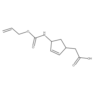 2-[(1R,4R)-4-{[(prop-2-en-1-yloxy)carbonyl]amino}cyclopent-2-en-1-yl]acetic acid Structure