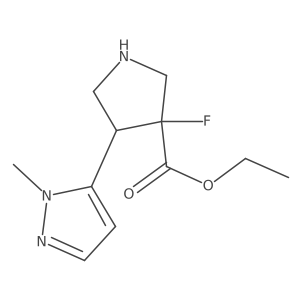 rac-ethyl (3R,4R)-3-fluoro-4-(1-methyl-1H-pyrazol-5-yl)pyrrolidine-3-carboxylate Structure