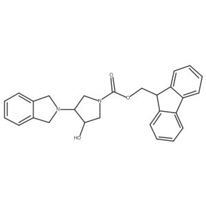 rac-(9H-fluoren-9-yl)methyl (3R,4R)-3-(2,3-dihydro-1H-isoindol-2-yl)-4-hydroxypyrrolidine-1-carboxylate结构式