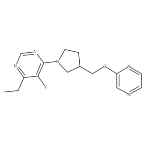 4-Ethyl-5-fluoro-6-{3-[(pyrazin-2-yloxy)methyl]pyrrolidin-1-yl}pyrimidine结构式