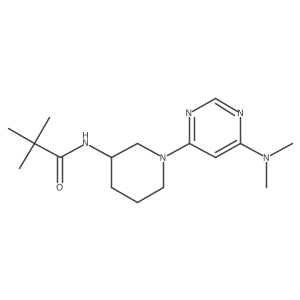 N-{1-[6-(dimethylamino)pyrimidin-4-yl]piperidin-3-yl}-2,2-dimethylpropanamide结构式