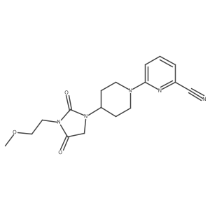6-{4-[3-(2-Methoxyethyl)-2,4-dioxoimidazolidin-1-yl]piperidin-1-yl}pyridine-2-carbonitrile Structure