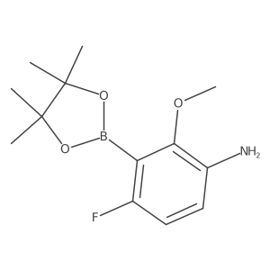 4-Fluoro-2-methoxy-3-(4,4,5,5-tetramethyl-1,3,2-dioxaborolan-2-yl)aniline结构式
