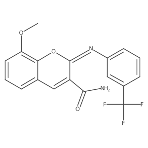 (2Z)-8-methoxy-2-{[3-(trifluoromethyl)phenyl]imino}-2H-chromene-3-carboxamide结构式