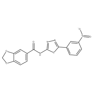 N-[5-(3-nitrophenyl)-1,3,4-thiadiazol-2-yl]-1,3-benzodioxole-5-carboxamide Structure
