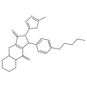 1-(4-butoxyphenyl)-2-(5-methyl-1,3,4-thiadiazol-2-yl)-4a,5,6,7,8,8a-hexahydro-1H-chromeno[2,3-c]pyrrole-3,9-dione Structure