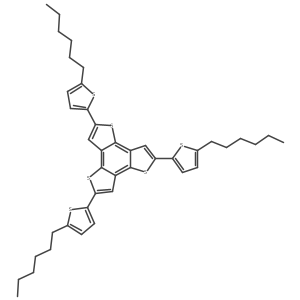 Benzo[1,2-b:3,4-ba(2):5,6-ba(2)a(2)]trithiophene, 2,5,8-tris(5-hexyl-2-thienyl)-结构式