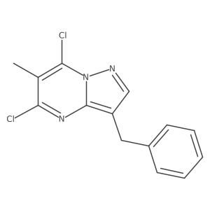 5,7-Dichloro-6-methyl-3-(phenylmethyl)pyrazolo[1,5-a]pyrimidine结构式
