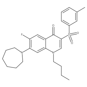 7-(azepan-1-yl)-1-butyl-6-fluoro-3-(m-tolylsulfonyl)quinolin-4(1H)-one结构式