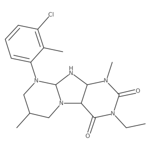 9-(3-chloro-2-methylphenyl)-3-ethyl-1,7-dimethyl-6,7,8,9a,10,10a-hexahydro-4aH-purino[7,8-a]pyrimidine-2,4-dione结构式