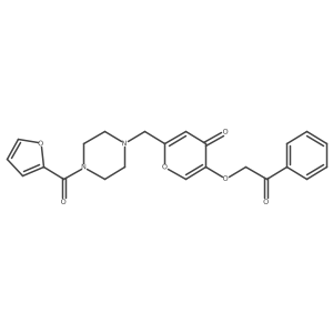2-((4-(furan-2-carbonyl)piperazin-1-yl)methyl)-5-(2-oxo-2-phenylethoxy)-4H-pyran-4-one Structure