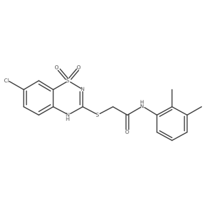 2-((7-chloro-1,1-dioxido-4H-benzo[e][1,2,4]thiadiazin-3-yl)thio)-N-(2,3-dimethylphenyl)acetamide Structure