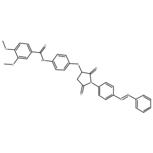 Benzamide, N-[4-[[2,5-dioxo-1-[4-(2-phenyldiazenyl)phenyl]-3-pyrrolidinyl]thio]phenyl]-3,4-dimethoxy-结构式