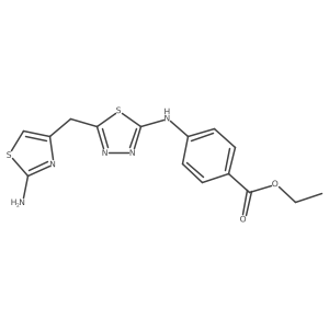 Ethyl 4-((5-((2-aminothiazol-4-yl)methyl)-1,3,4-thiadiazol-2-yl)amino)benzoate Structure