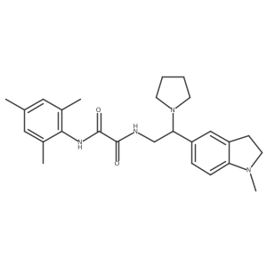 N1-mesityl-N2-(2-(1-methylindolin-5-yl)-2-(pyrrolidin-1-yl)ethyl)oxalamide Structure