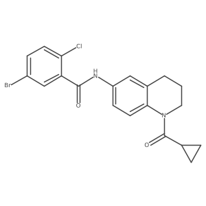 5-bromo-2-chloro-N-(1-cyclopropanecarbonyl-1,2,3,4-tetrahydroquinolin-6-yl)benzamide结构式