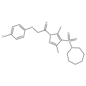 1-({1-[(4-chlorophenoxy)acetyl]-3,5-dimethyl-1H-pyrazol-4-yl}sulfonyl)azepane Structure