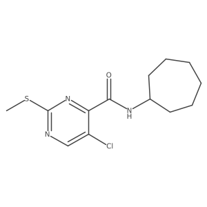5-chloro-N-cycloheptyl-2-(methylsulfanyl)pyrimidine-4-carboxamide结构式
